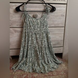 Green and White Floral dress